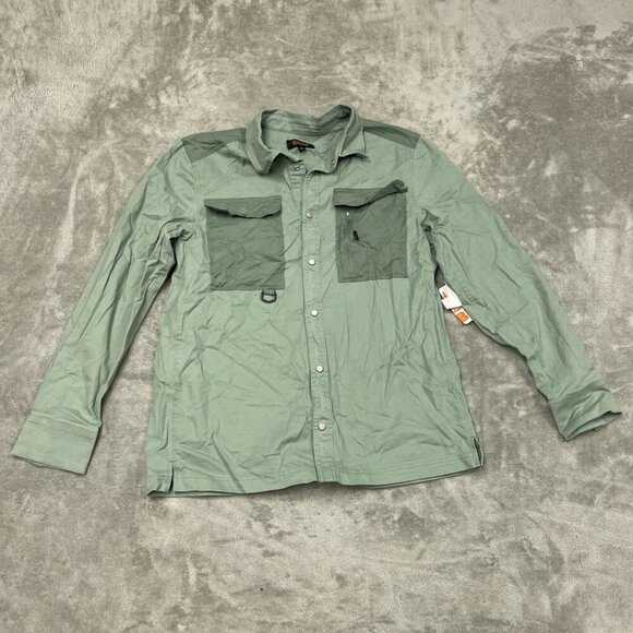 Bass Outdoor Stretch Worker Shacket Lily Pad Green S NWT 6410 - Picture 1 of 9